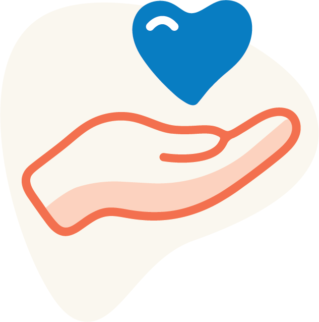 Hand holding a heart icon